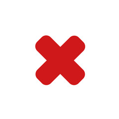 Obraz premium red cross mark icon template color editable. Symbol No or X button for correct, vote, check, not approved, error, wrong and failed decision. vector sign isolated on white background