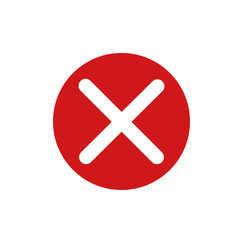 red cross mark icon template color editable. Symbol No or X button for correct, vote, check, not approved, error, wrong and failed decision. vector sign isolated on white background
