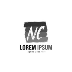 Initial NC logo template with modern frame. Minimalist NC letter logo vector illustration