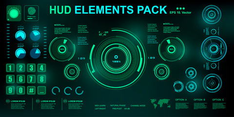 Sci-fi futuristic hud dashboard display virtual reality technology screen