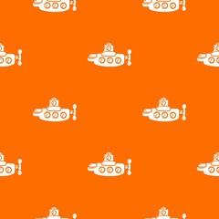 Submarine nautical pattern vector orange for any web design best