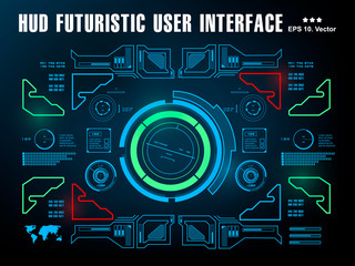 Obraz premium Sci-fi futuristic hud dashboard display virtual reality technology screen