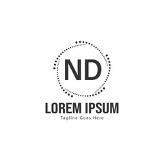 Obraz premium Initial ND logo template with modern frame. Minimalist ND letter logo vector illustration
