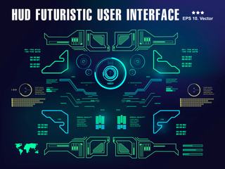 Sci-fi futuristic hud dashboard display virtual reality technology screen