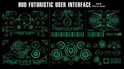 Sci-fi futuristic hud dashboard display virtual reality technology screen
