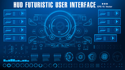 Sci-fi futuristic hud dashboard display virtual reality technology screen