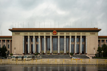 government building on tiananmen square beijing china