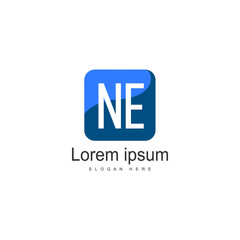 Obraz premium Initial NE logo template with modern frame. Minimalist NE letter logo vector illustration