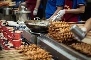 chinese street food market harbin