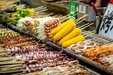 chinese street food market harbin