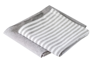 Kitchen grey towel isolated on white background