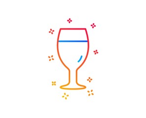 Beer glass line icon. Pub Craft beer sign. Brewery beverage symbol. Gradient design elements. Linear beer glass icon. Random shapes. Vector