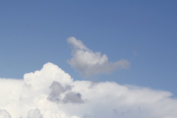 The vast blue sky and clouds sky. blue sky background with tiny clouds. 
