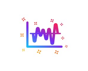Investment chart icon. Economic graph sign. Stock exchange symbol. Business finance. Dynamic shapes. Gradient design stock analysis icon. Classic style. Vector