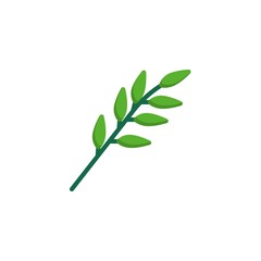 Olive branch flat icon, vector sign, Tree Branch with leaves colorful pictogram isolated on white. Symbol, logo illustration. Flat style design