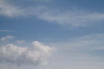 The vast blue sky and clouds sky. blue sky background with tiny clouds. 