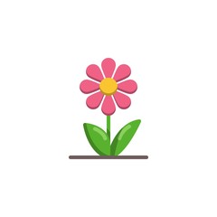 Chamomile flower flat icon, vector sign, Flower petals colorful pictogram isolated on white. Nature symbol, logo illustration. Flat style design