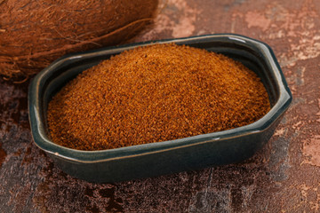 Coconut brown sugar in the bowl