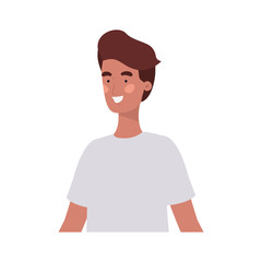 young man in white background