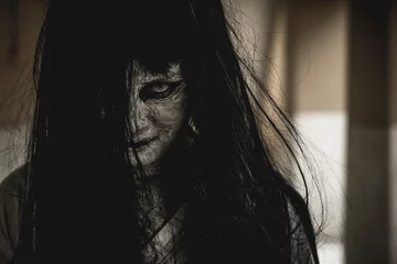 Fotobehang Woman wearing Halloween zombie costume © jumlongch