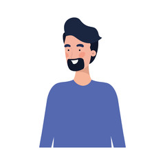 young man in white background