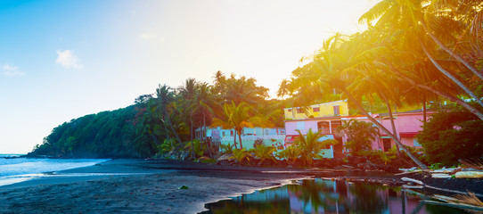 Colorful houses in Grande Anse beach