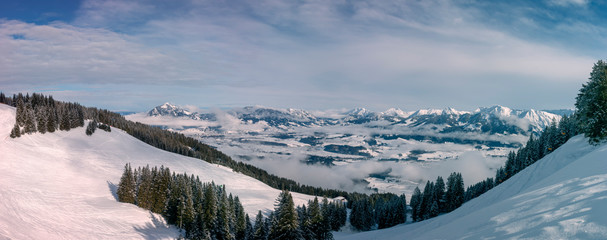Panoramablick über das Allgäu in Oberstdorf
