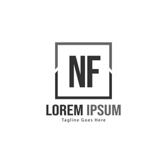 Obraz premium Initial NF logo template with modern frame. Minimalist NF letter logo vector illustration