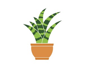 plant in pot icon logo vector illustration design