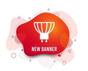Fluid badge. Light bulb icon. Lamp GU10 socket symbol. Led or halogen light sign. Abstract shape. Gradient gU10 lamp icon. Flyer liquid banner. Vector