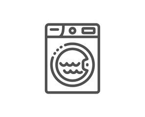 Laundry line icon. Washing machine sign. Hotel service symbol. Quality design element. Linear style laundry icon. Editable stroke. Vector