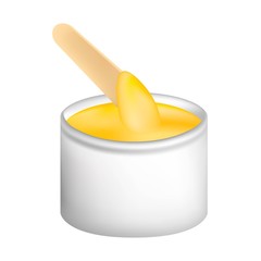 Paste for hair removal, depilation, sugaring. Hair removal procedure. Image for beauty salon. Realistic Vector Illustration