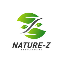 Nature Z logo Design Vector. Initial Z logo Template. Green Z logo concept. Icon Symbol