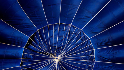 Detail of a blue hot air balloon
