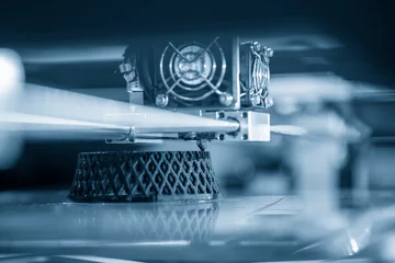 Gordijnen 3D The 3D printing machine operation. The 3D rapid prototype processing concept.  © Pixel_B