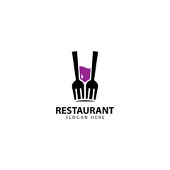 Obraz premium Restaurant Logo Design with forks and glass