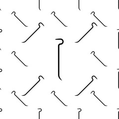 Crowbar Icon Seamless Pattern, Crowbar Rod