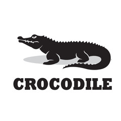 black image Crocodile art logo design inspiration