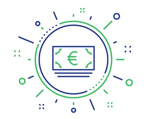 Cash money line icon. Banking currency sign. Euro or EUR symbol. Quality design elements. Technology euro currency button. Editable stroke. Vector