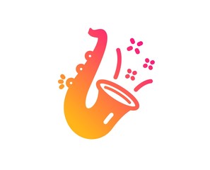 Jazz icon. Saxophone Musical instrument sign. Music symbol. Classic flat style. Gradient jazz icon. Vector
