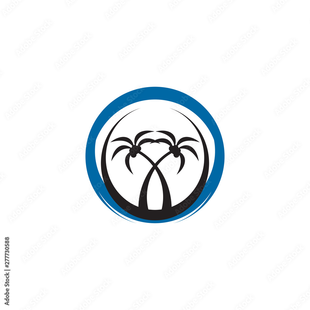 Canvas Prints palm beach logo design vector template