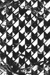 Grunge abstract isometric pattern. Vertical black and white backdrop. - 277730506