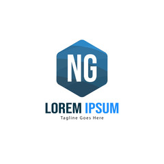 Initial NG logo template with modern frame. Minimalist NG letter logo vector illustration