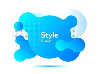 Blue bubble shapes with place for text. Dynamical colored forms. Vector illustration. Can be used for advertising, marketing, presentation