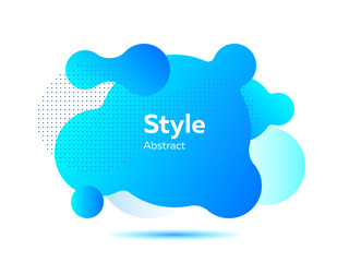 Blue flowing liquid elements. Dynamical colored forms. Gradient banners with flowing liquid shapes. Template for the design of logo, flyer or presentation. Vector illustration