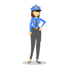 Woman in police officer uniform. Cop occupation