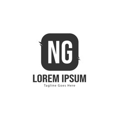 Initial NG logo template with modern frame. Minimalist NG letter logo vector illustration