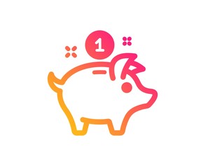Saving money icon. Piggy bank sign. Classic flat style. Gradient saving money icon. Vector
