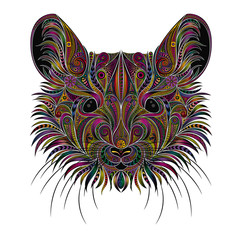 Portrait of a vector mouse from patterns. Symbol of the New Year 2020