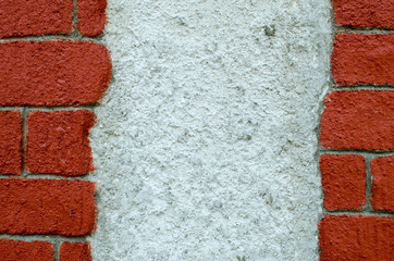 Red Brick Wall And Relief Plaster,  Texture